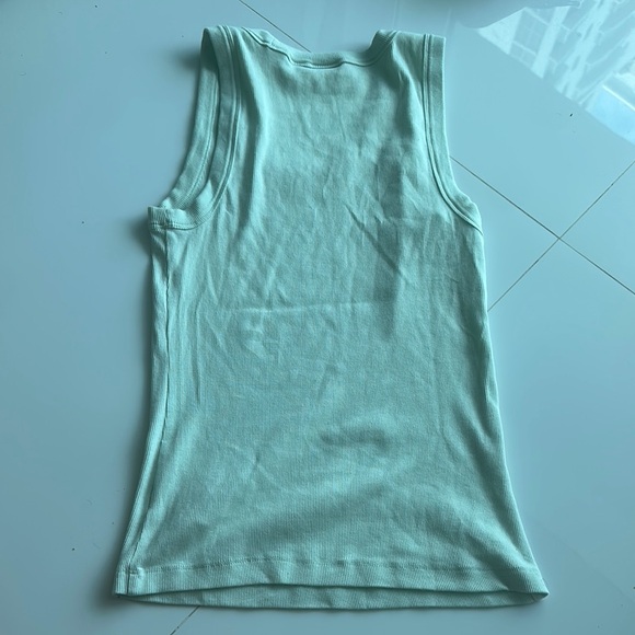 Aritzia Mint Green Ribbed Tank Top - Picture 2 of 3
